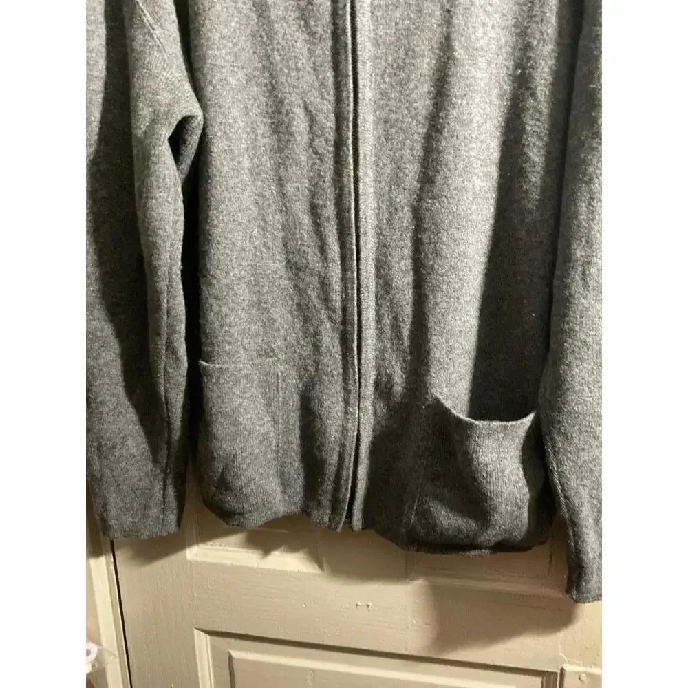 Enrico Men's Full Zip Gray Wool Sweater Jacket XL